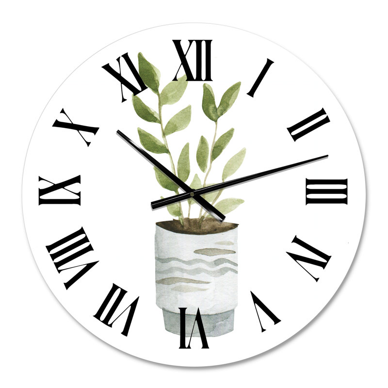 Plantes d'intérieur d'intérieur II - horloge murale traditionnelle, Moyen
