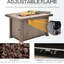Accessoires de table de foyer gris 50 000, largeur 42 po, emphase efficace, plateau de table en céramique, base en acier, couvercle, pierres de lave, housse anti-poussière, console, décor, huile,