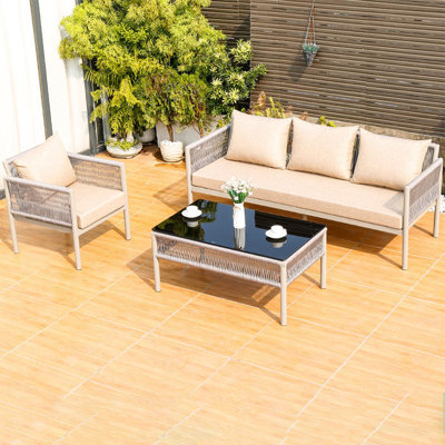 Shetti 4 - Person Patio Conversation Set with Cushions