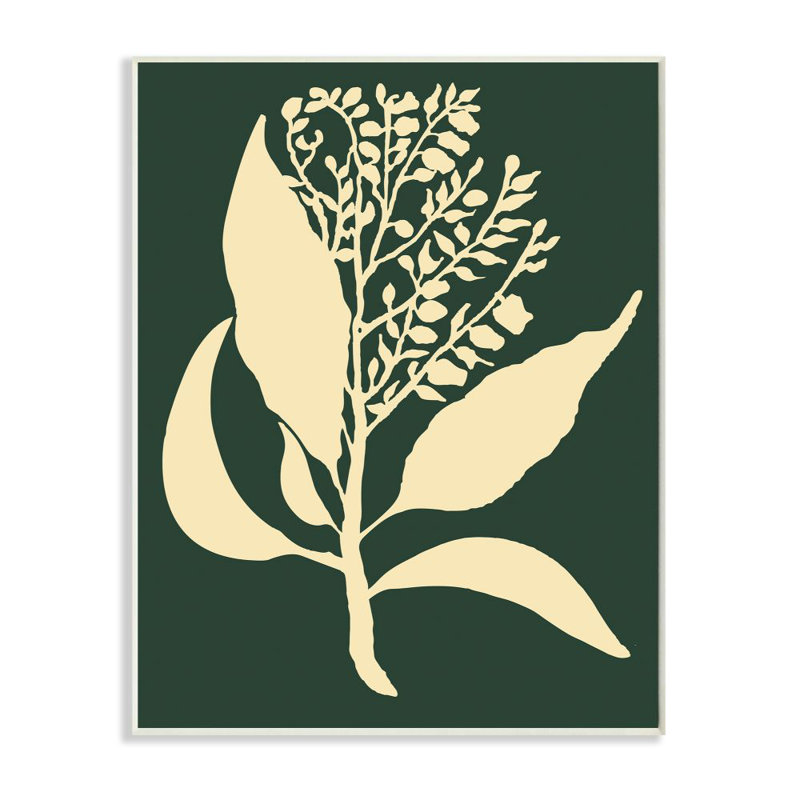 Green and Yellow Plant Silhouette Contemporary MDF Wall Plaque