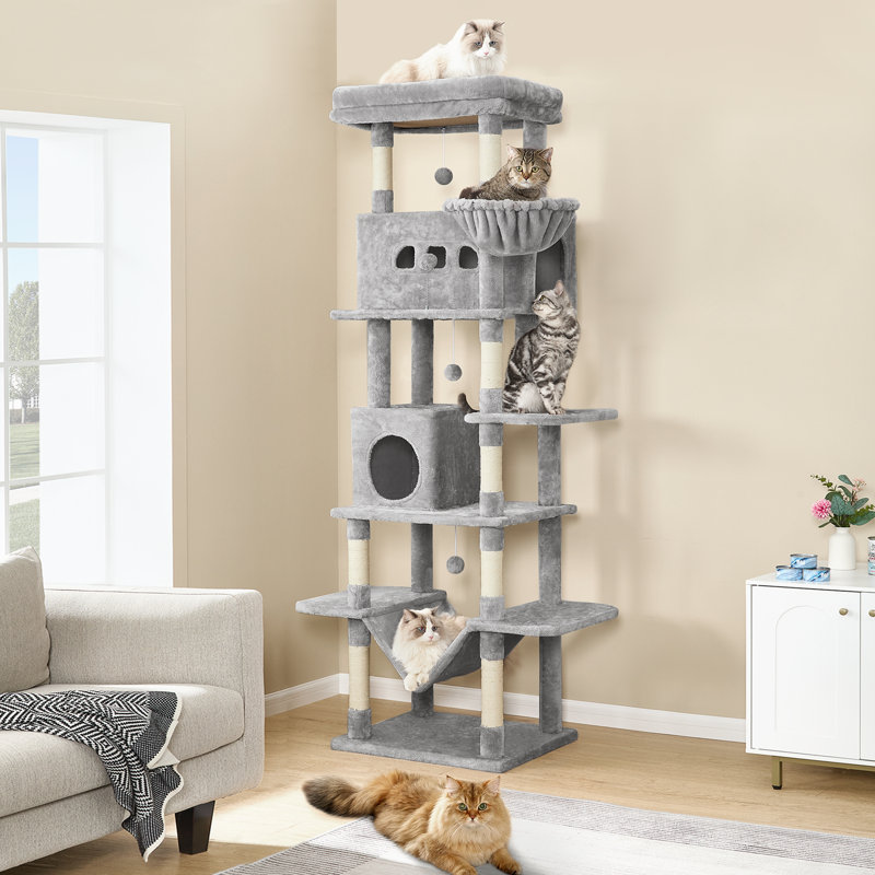 Arbre à chat Batholo, Gris clair, H 66,9 po x l 31,5 po x P 21,6 po