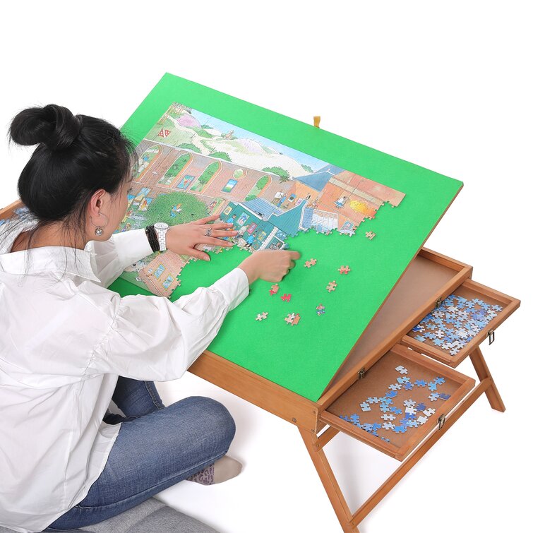 1500 Pieces Jigsaw Puzzle Board Puzzle Table with Folding Legs & Sorting  Drawers