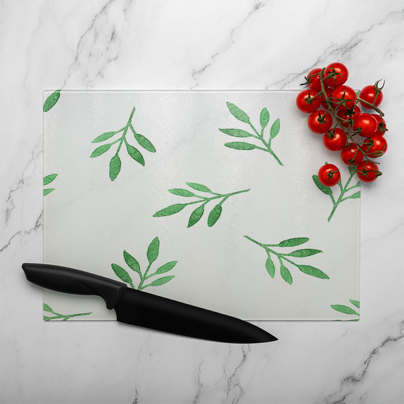 Leaf Glass Chopping Board, 40cm L x 28cm W