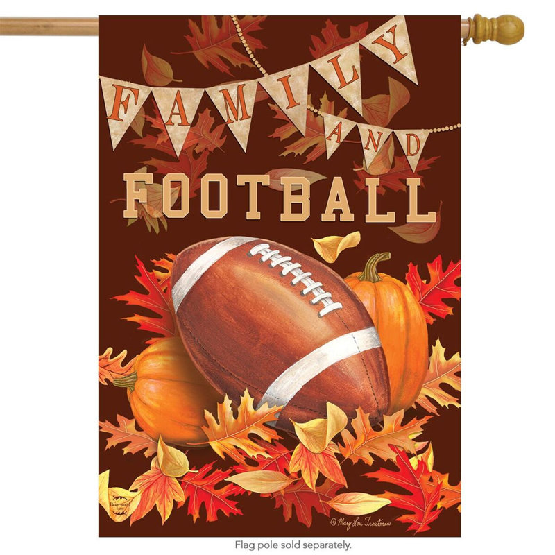 Drapeau de famille et football, Orange / rouge / brun