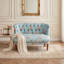 Eloise Vintage Floral Tufted Loveseat with Nailhead Trim