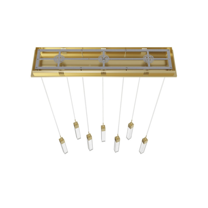 Original Glacier 7 - Light Pendant, Snow Acrylic, Brushed Brass