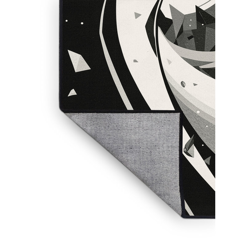 Machine Washable Marvale Skateboard Halfpipe Trick Bold & Eclectic Modern Geometric Rug in Brown – Black Binding, 2x5