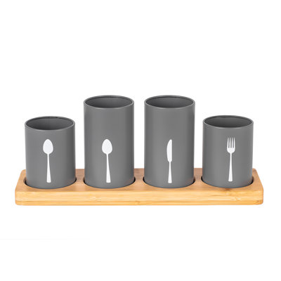 Metal Round Utensil Storage Set