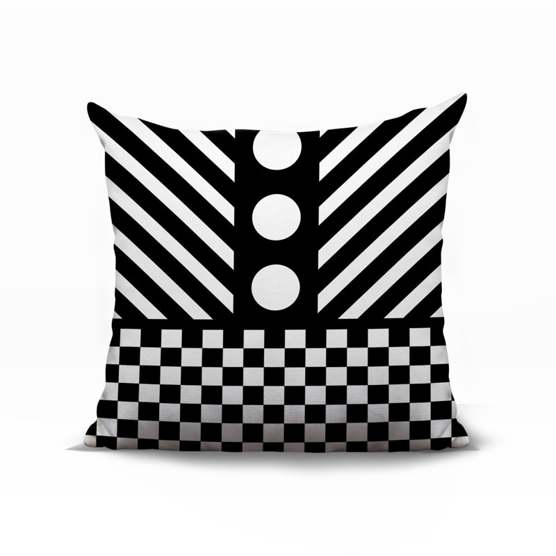 Coussin Brixa, Carré 20 po, Noir