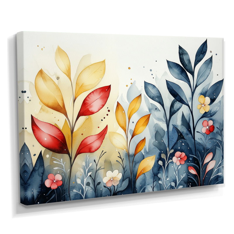 «Abstract Botanical Fern Rainbow II», reproduction d'art abstrait, H 24 po x l 32 po, Toile tendue, Ne s’applique pas