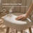 Counter Height Bar Stools,Swivel Bar Stools with Backs,Barstools Set of 3,26'' Solid Wood Legs,Thick Seat Upholstered Linen Fabric Counter Height Stools in Sand-561353373-561896829