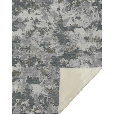 Addison Machine Washable Sherpa ASB885 Floral Throw Blanket