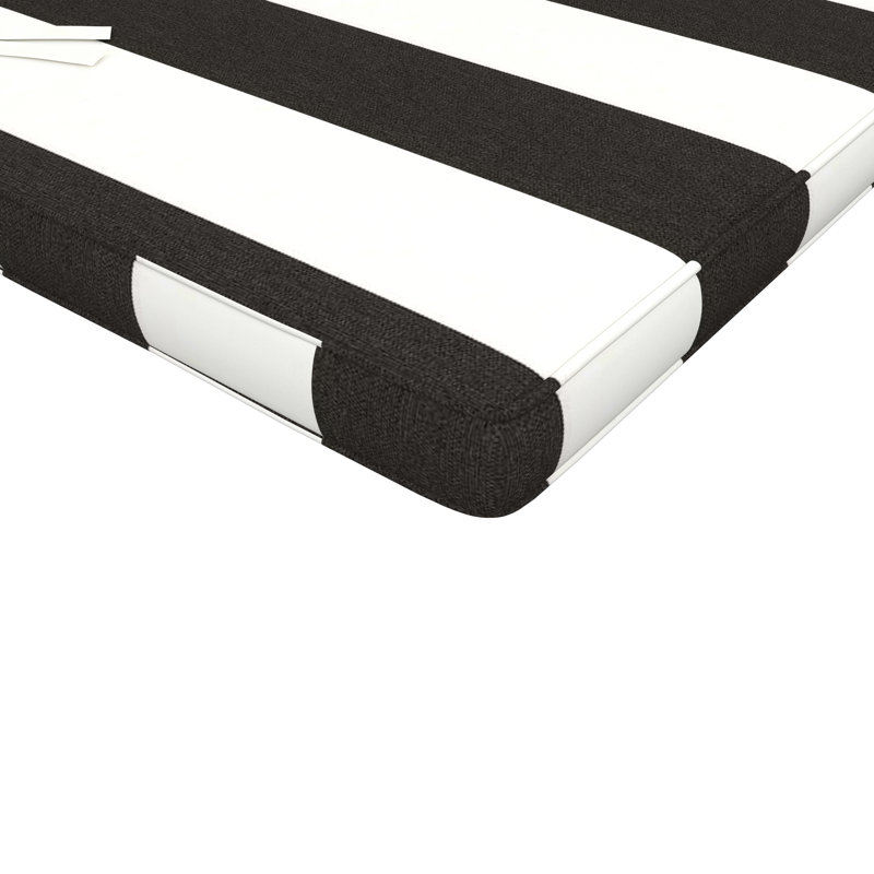 Wayfair Custom Outdoor Bench Cushion With Sunbrella Fabric, 37" W x 17" D, Cabana Classic Black