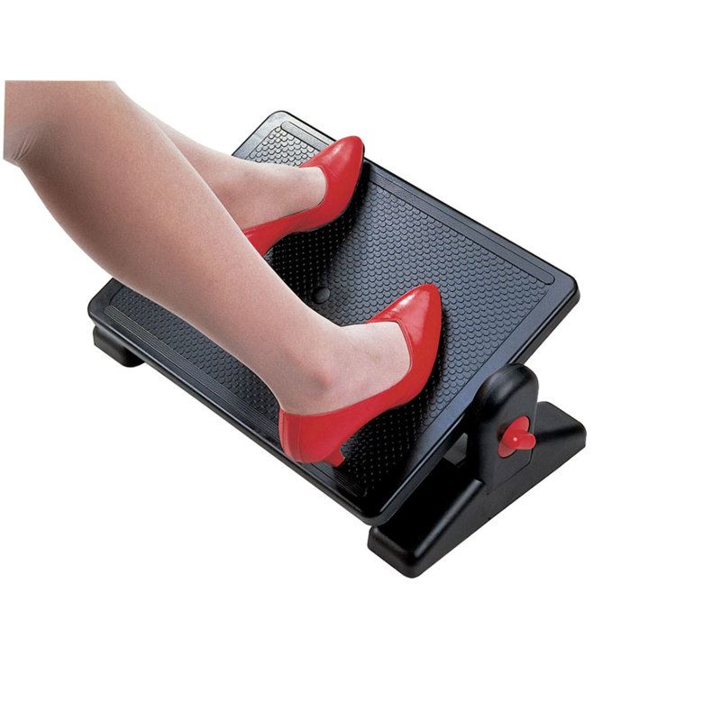 Ergonomic Adjustable Black Office Footrest