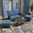 Stevette 5 Pcs Outdoor Seating Group With Cushions and Glass Top Table-964386173-964386175