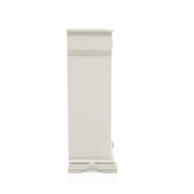 Commode 5 tiroirs Adames, Blanc