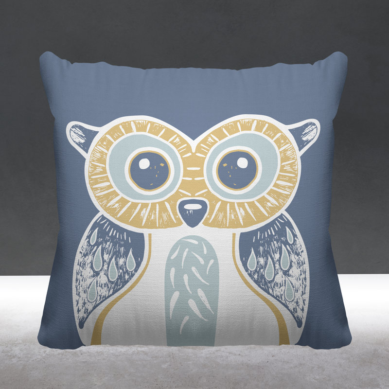 Coussin intérieur Addison Woodland Owl, Ardoise, L 15 po x H 15 po