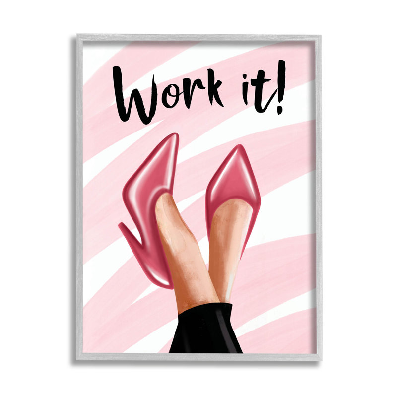 «Work It Fashion Heels», estampe numérique par Elizabeth Tyndall, H 14 po x l 11 po x P 1,5 po, Estampe numérique Farmhouse