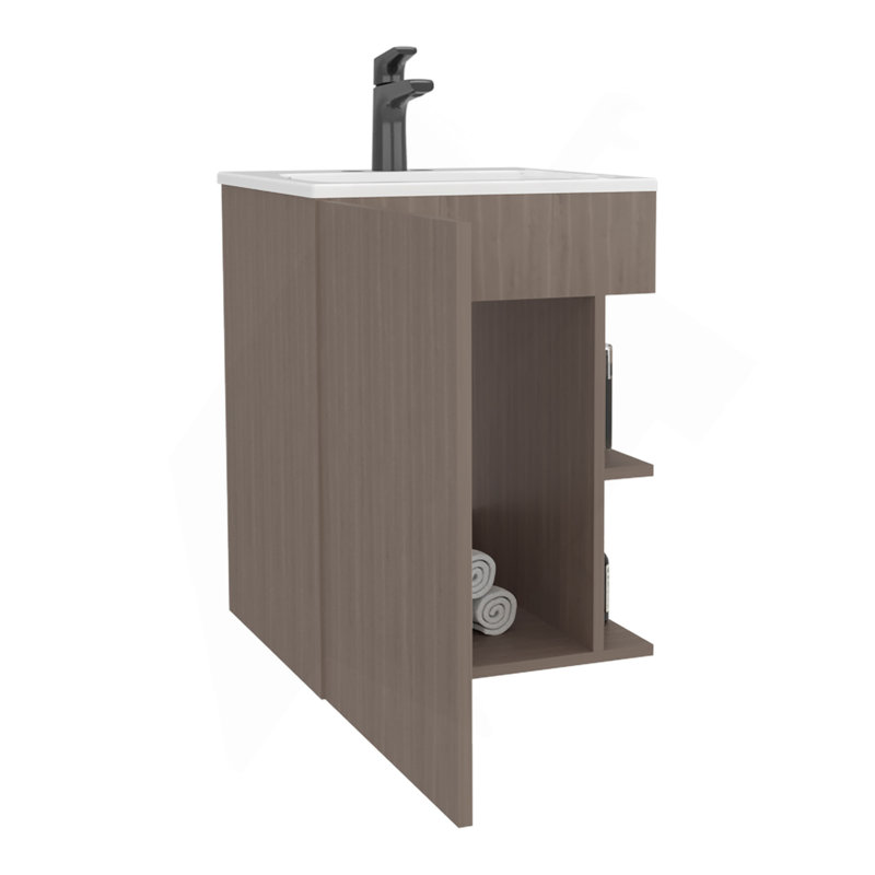Ensemble de meuble-lavabo autoportant Colton, Gris clair