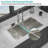 Topmount Drop In Kitchen Sink - 36"X 22" X 10" Double Bowl (60/40) Kitchen Sink 16 Gauge With Two 10" Deep Basin, Brushed Nickel