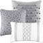Édredon élégant gris très grand - 7 pièces, literie décorative de luxe-129371934-129371935