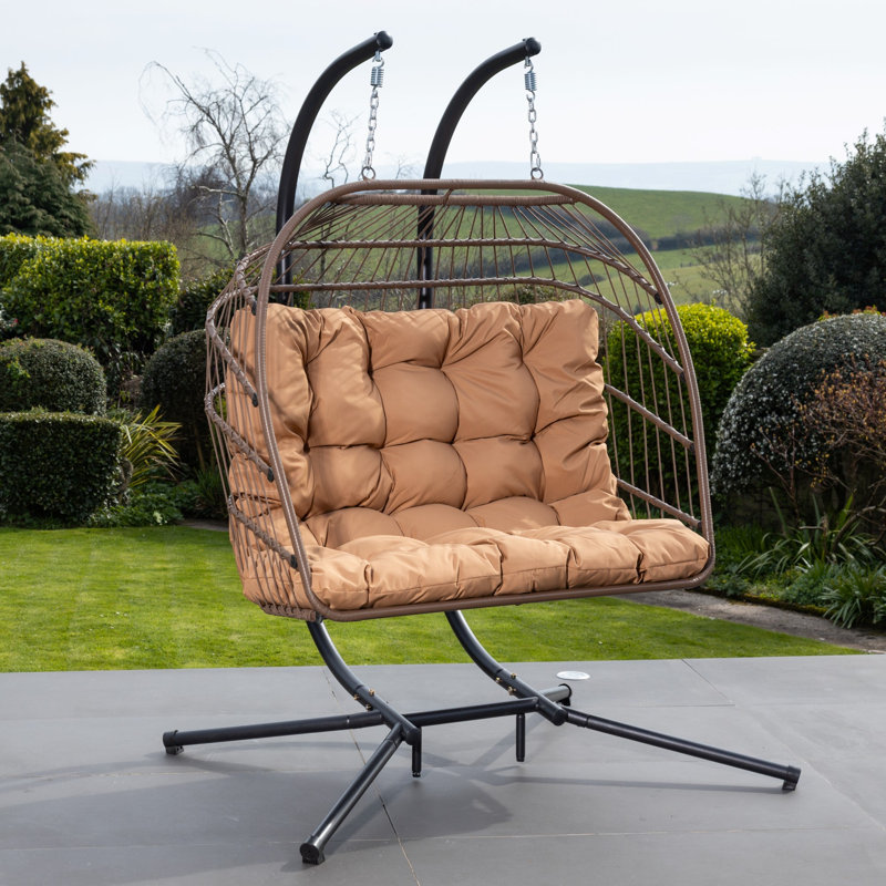 Haversham Swinging Double Garden Seat, Brown