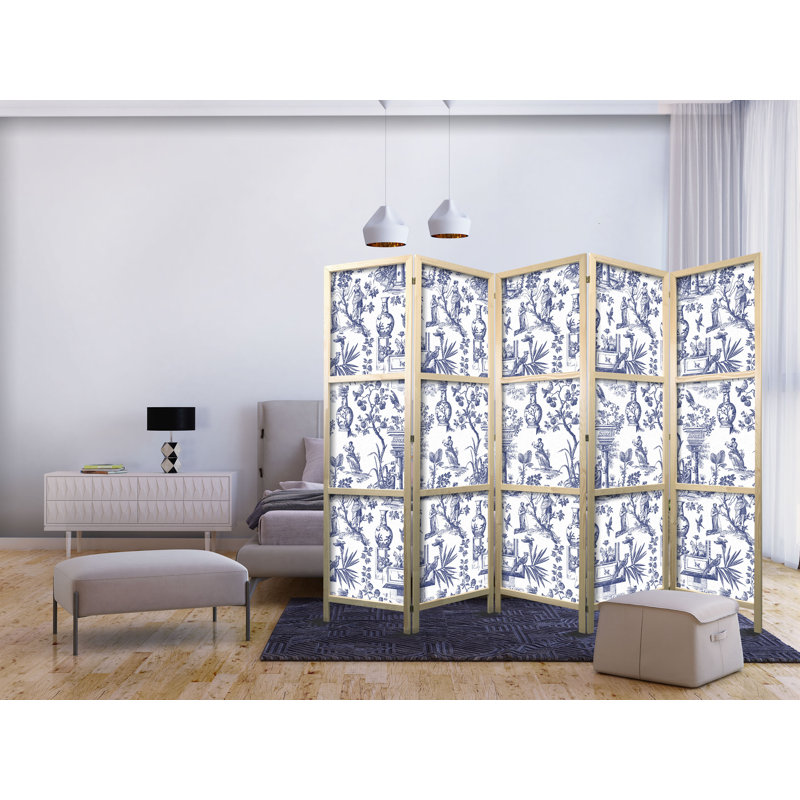 171cm H Solid Wood Folding Room Divider, 5, 171cm H x 225cm W x 1.2cm D
