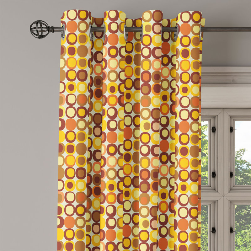 Rideau à œillets 2 panneaux 50 "x 108" George Oliver Mid Century, L 50 po x L 63 po