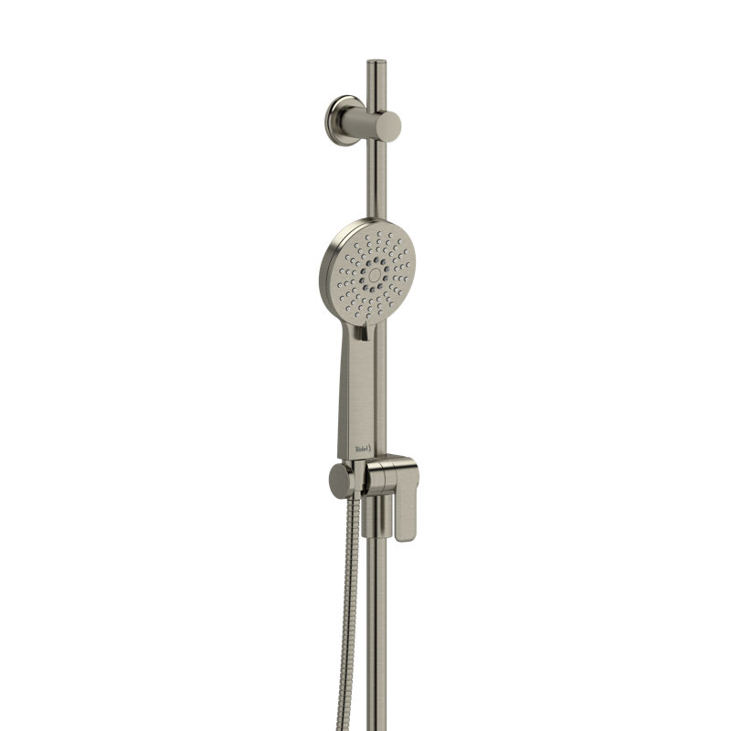 Ensemble de douchette Riobel avec barre coulissante 35 po et douchette 3 fonctions, Nickel brossé