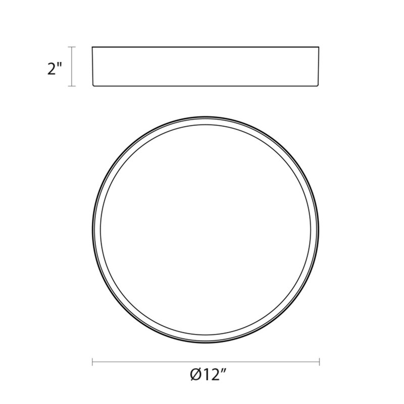 Pi 1 - Light Flush Mount, Bright Satin Aluminum, 4" H x 23.75" W x 23.75" D, 3500K