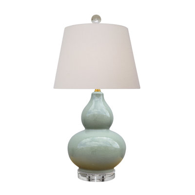 LAMPE PORCELIENNE CÉLADON BLEU CLAIR