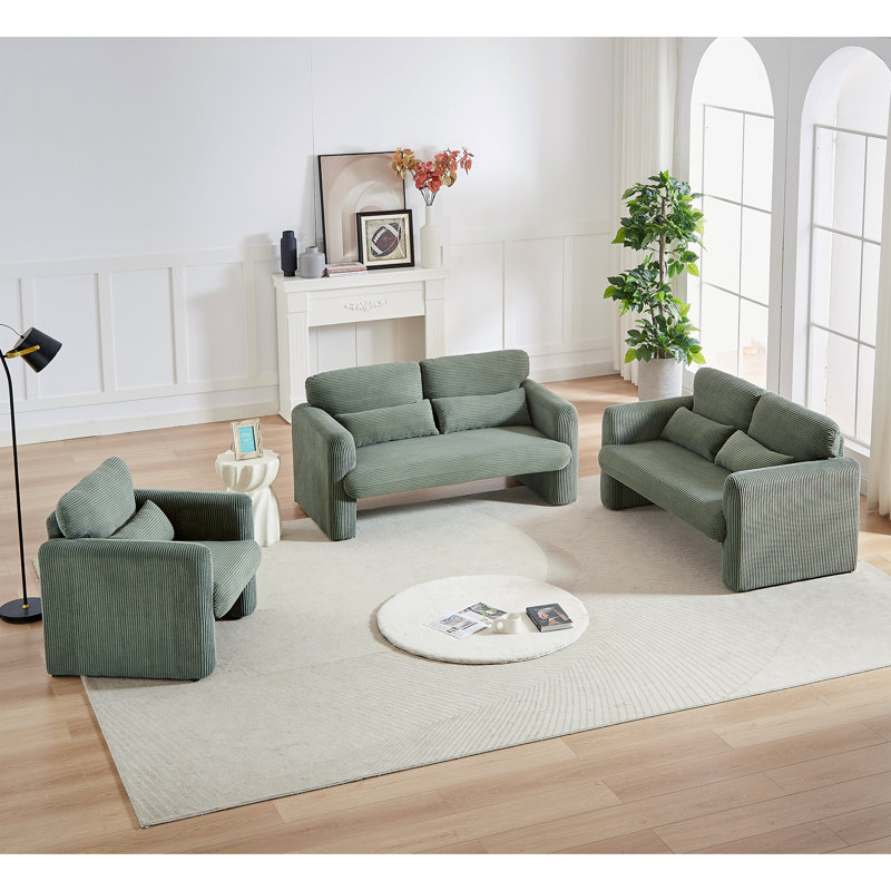 Ensemble de conversation en tissu rembourré Homans, Gris