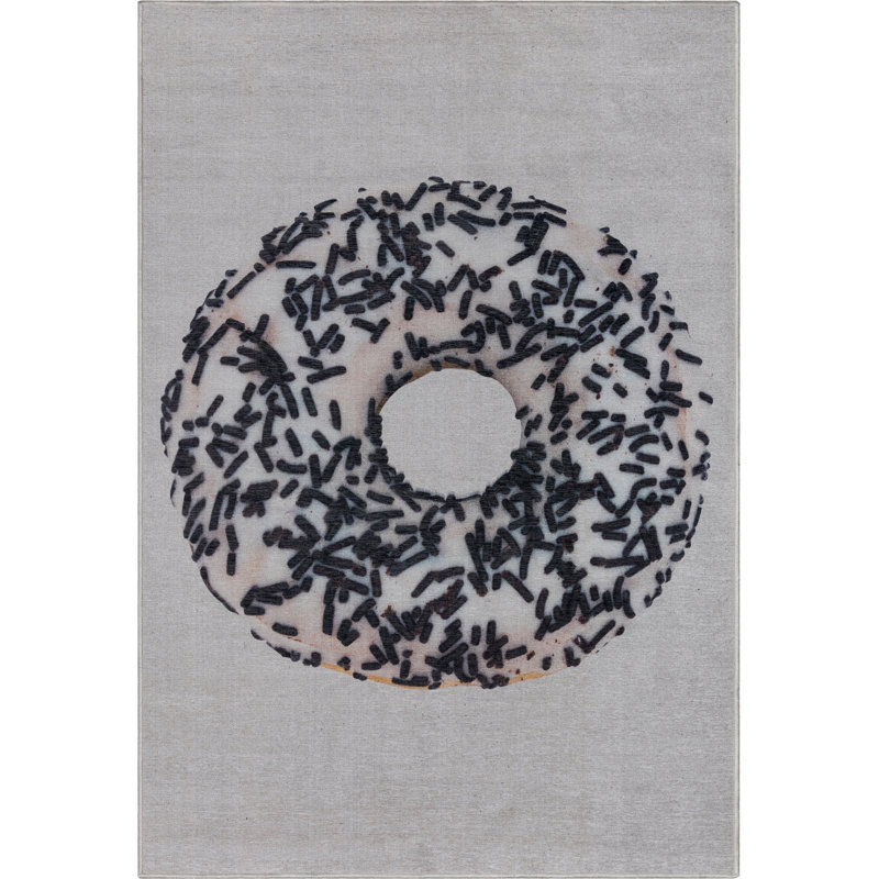 Tapis ivoire noir Kehr, Rectangle 5 pi x 7 pi