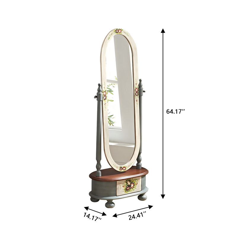 Miroir d'appoint 64,17 "style rétro américain