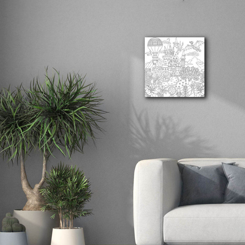 «Coloriage du château» par Epic Portfolio, art mural sur toile, H 18 po x l 18 po x P 0,75 po