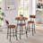 Round Bar Stool Set With Shelves, Stool With Backrest