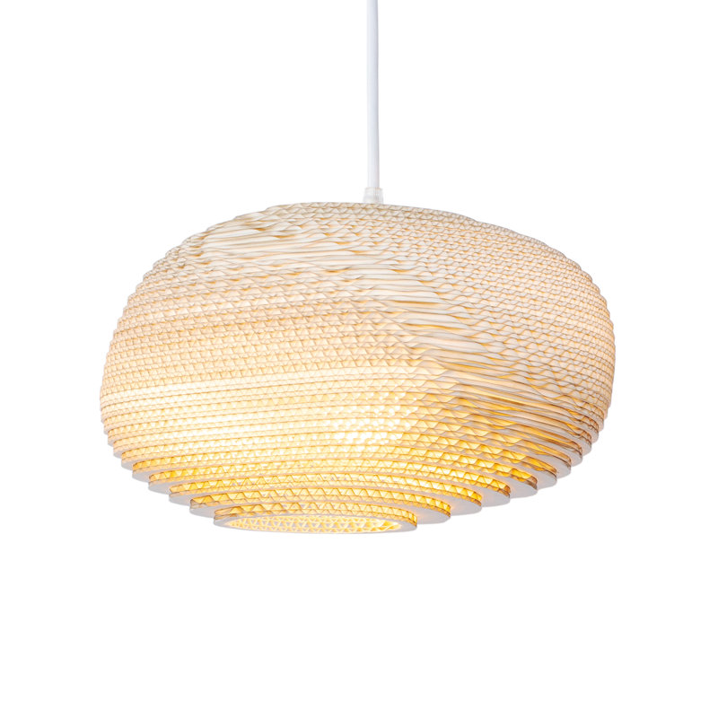 Scraplights Organic Pebbles Recycled Cardboard Pendant Light - Alki, Blonde