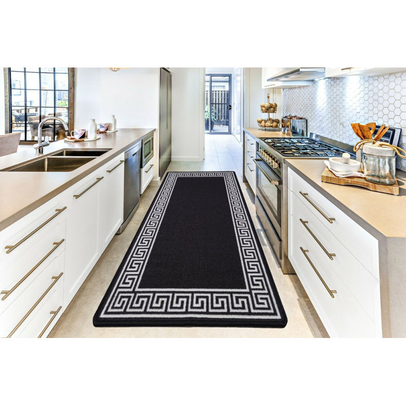 Rayville Non-Slip Geometric Indoor Doormat, 80cm W x 300cm L