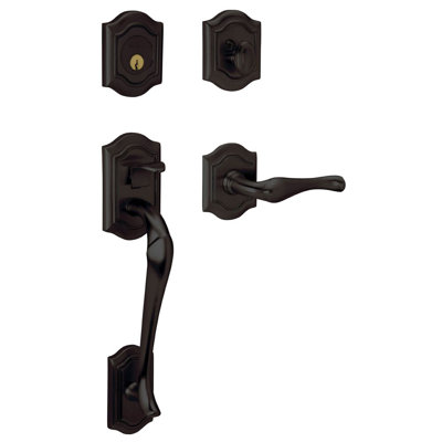 Bethpage Handleset with Single Cylinder Deadbolt and Door and Rosette