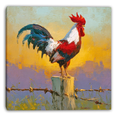«Dawn Rooster», art mural sur toile tendue