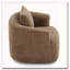 Fauteuil demi-tonneau pivotant en chenille avec coussin décoratif Chenille-850911562