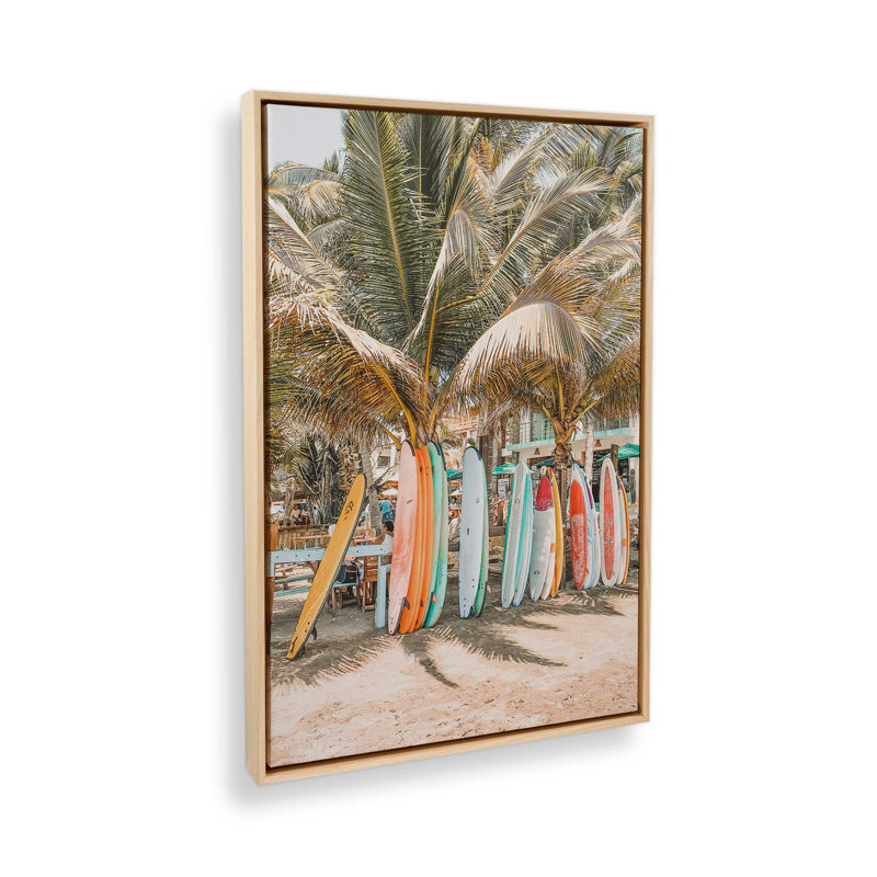 Surf's Paradise, reproduction sur toile, H 12,75 po x l 8,75 po x P 1,75 po, Cadre américain en érable flottant