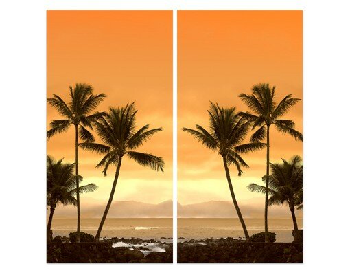 2-tlg. Leinwandbilder-Set Caribbean Sunset II 2 Piece