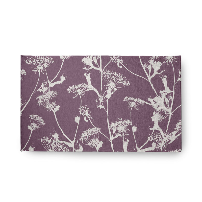 Chenille Floral Indoor / Outdoor Rug, Rectangle 1'6" x 2'6"