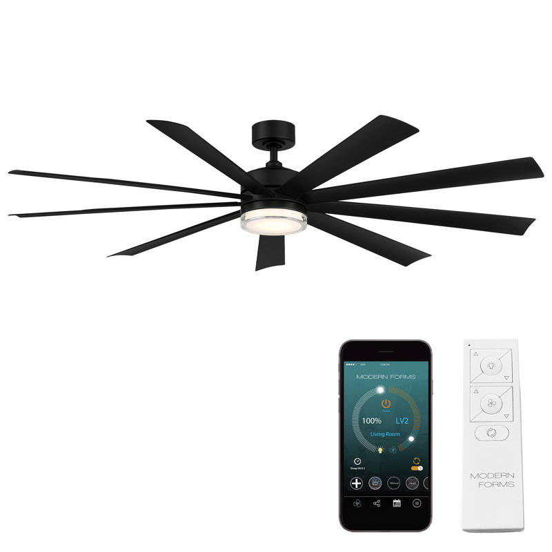 Wynd XL 72" Matte Black Smart Ceiling Fan with LED Light and Remote