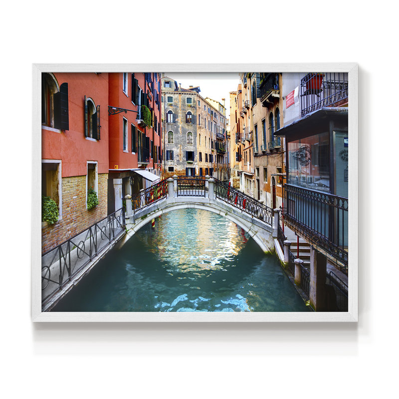 Canal de Venise - reproduction encadrée - réarmable, H 16 po x l 20 po, Blanc