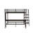 Full over Twin Loft Bunk Bed with Desk, RGB LED Light, Charging Station, Black-1405069734