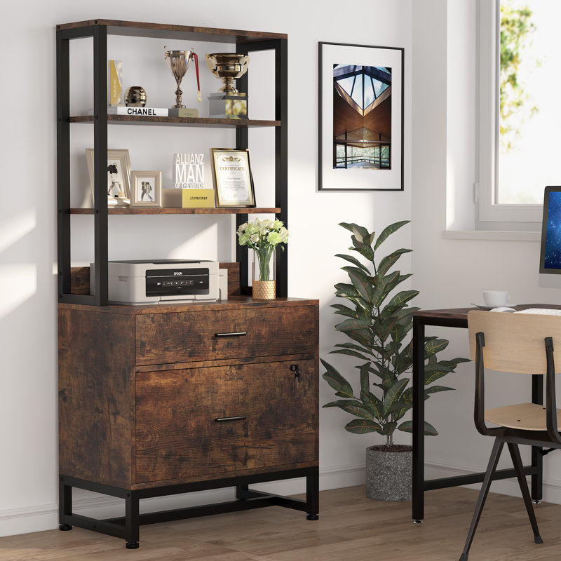 Brettley 29.52'' Wide 2 -Drawer File Cabinet, Brown