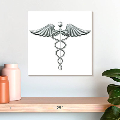 Alcaraz Medical Silver Caduceus Symbol