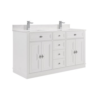60" Solid Wood Sink Vanity With 1" Artificial Stone Top
